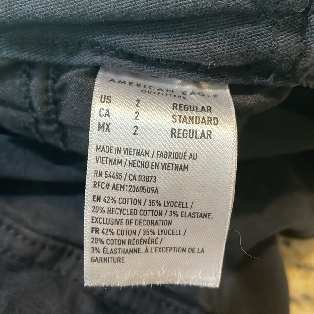 WOMENS American Eagle Black Cargo Stretch Pants in size 2 regular - Picture 4 of 11